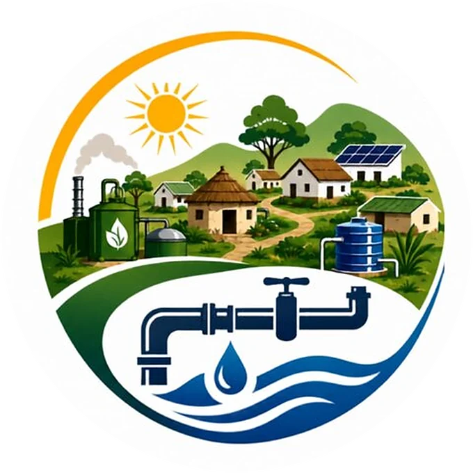 A Kondebe village — traditional thatched homes restored alongside solar panels, water tanks, clean plumbing and green infrastructure